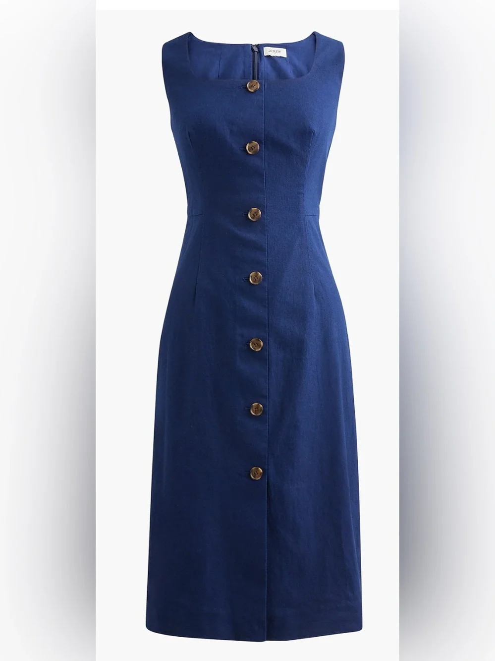 J.Crew Linen-Cotton Blend Button-Front Midi Dress. Original retail price $148.